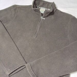 Vintage LL Bean Fleece Sweater Women's S Brown 1/4 Zip Pullover Polartec Outdoor